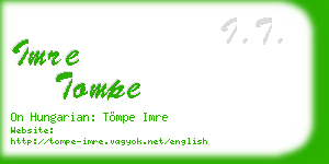 imre tompe business card