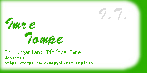 imre tompe business card